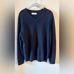 Everlane Men's Cashmere Vneck Navy Sweater